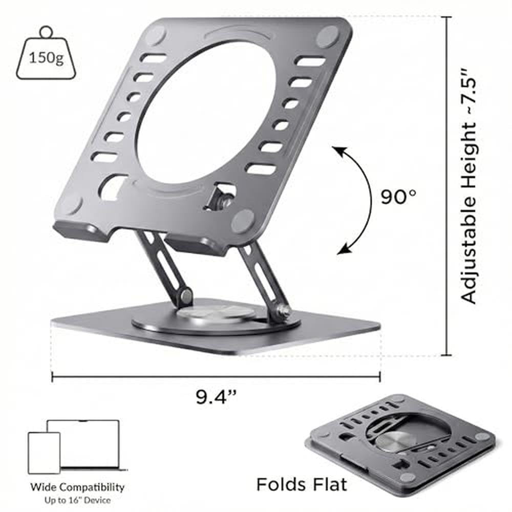 Laptop Stand: Uncaged Ergonomics Swivel Laptop Stand for – Side View