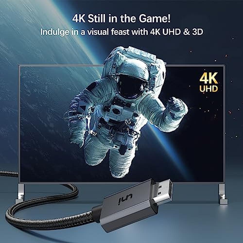 Cable Uni: Uni 4K DisplayPort to HDMI Cable 6.6ft – Side View