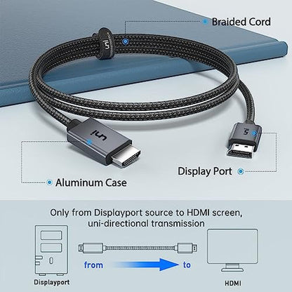 Cable Uni: Uni 4K DisplayPort to HDMI Cable 6.6ft – Packaging