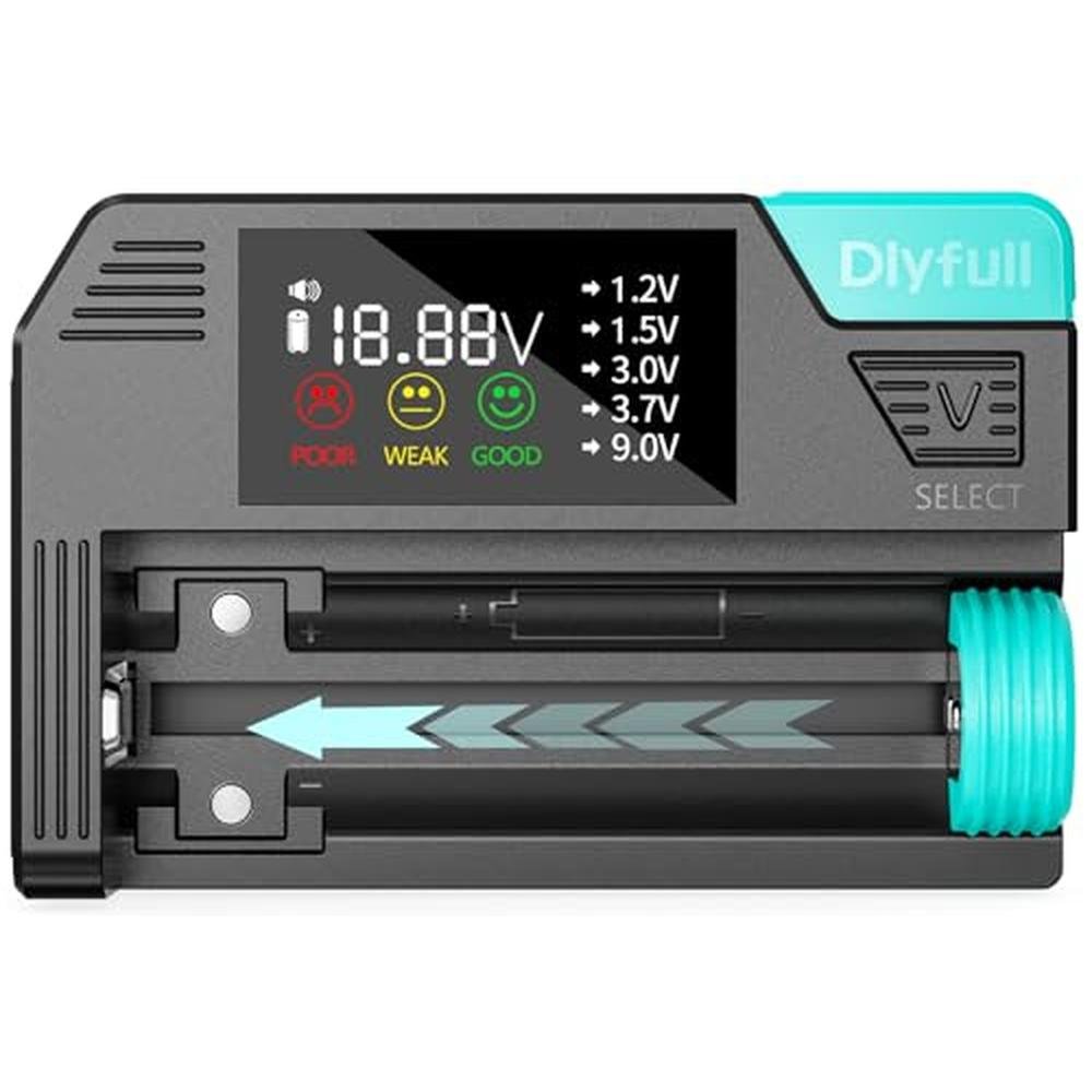 Battery Tester: Dlypow Small Digital Battery Checker – Front View