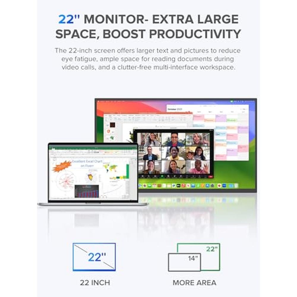 Monitor Gaming: UPERFECT 22 Portable Monitor 2K QLED – Side View