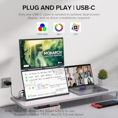Monitor Laptop: UPERFECT Delta 15.6 Dual Portable Monitor – Side View