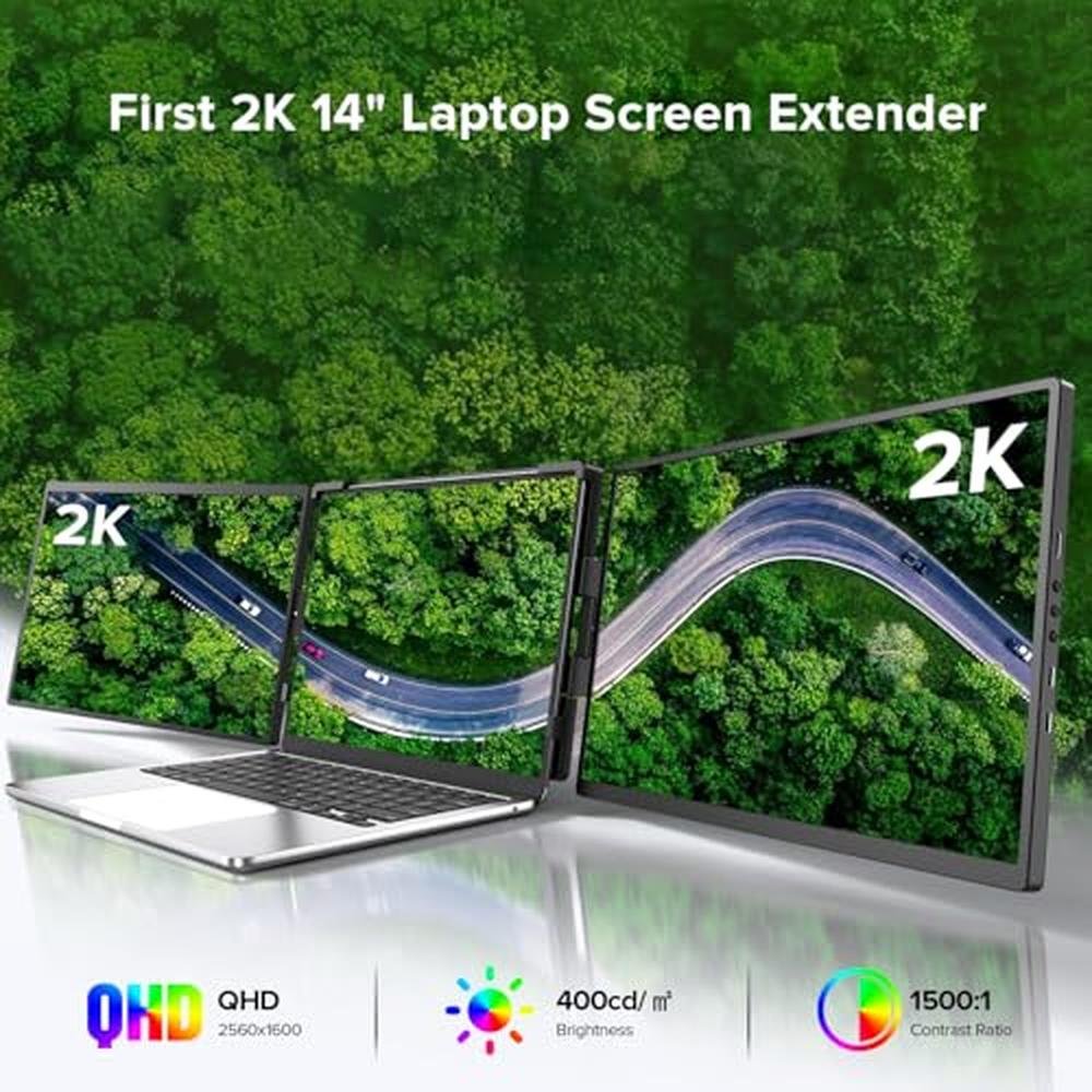 Monitor UPERFECT: UPERFECT Laptop Screen Extender 2K 14 – Side View
