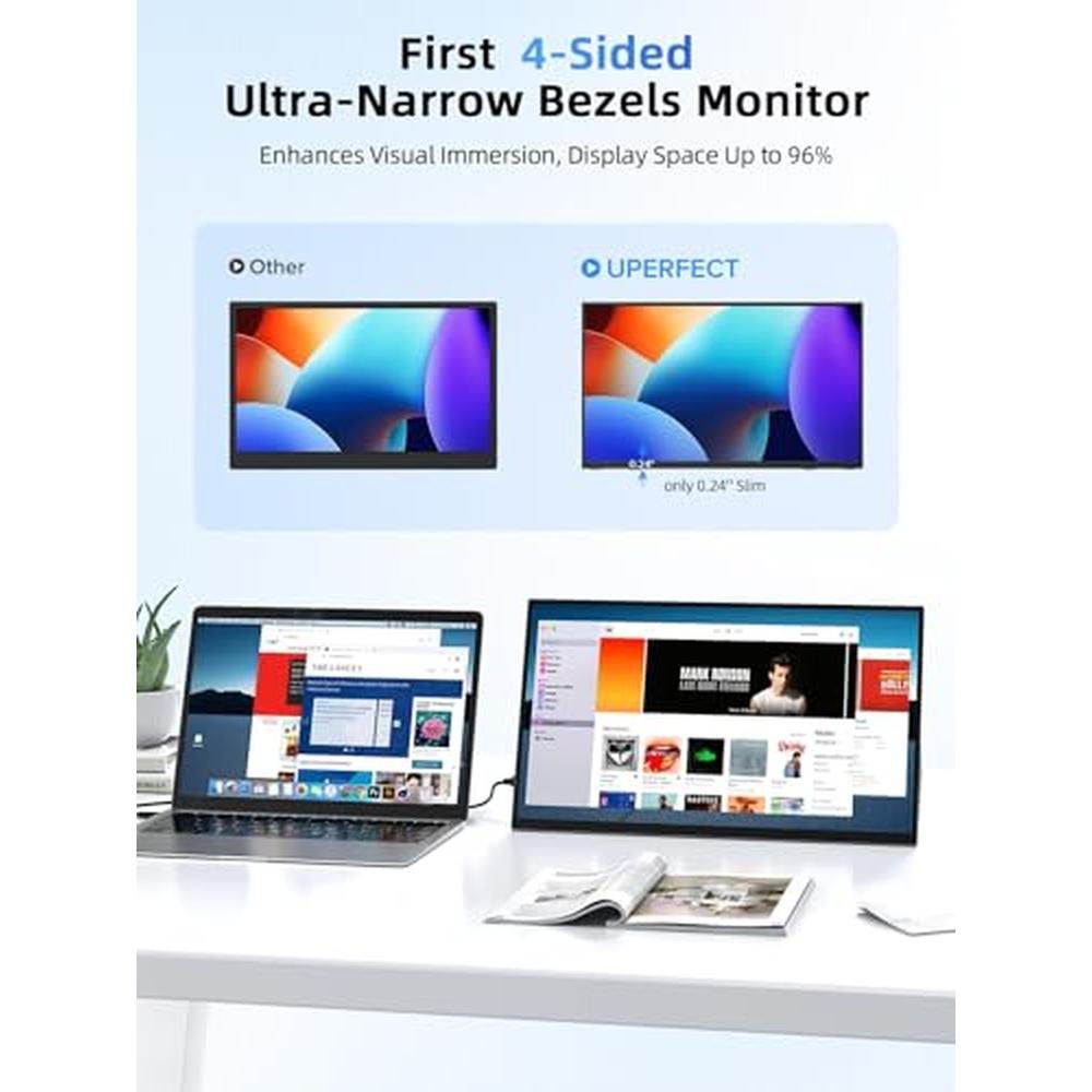 Monitor UPERFECT: UPERFECT 15.6'' Ultra-Slim Portable – In Use