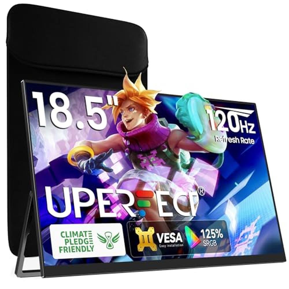 Portable Monitor: UPerfect 18.5 Inch 120Hz 125% sRGB 1080p – Front View