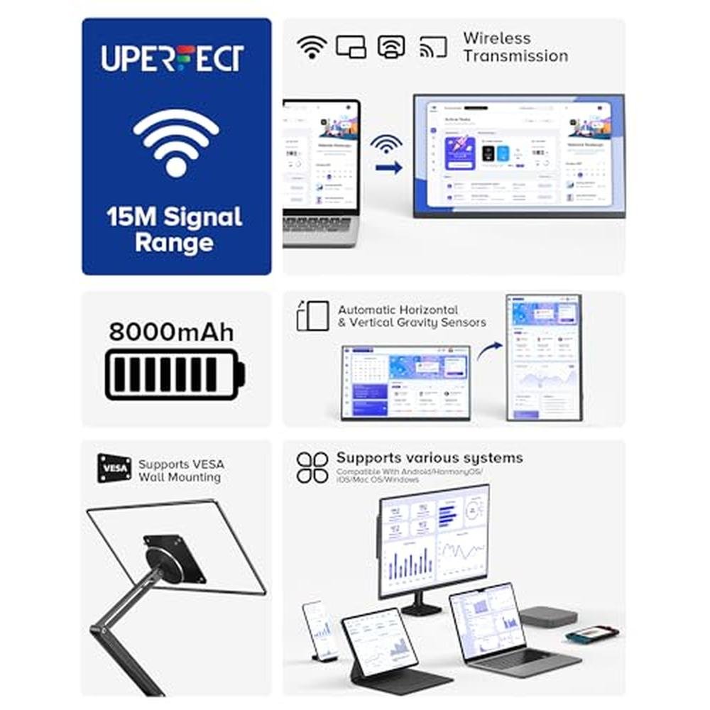 Monitor UPERFECT: UPERFECT Wireless Portable 15.6-inch – Side View