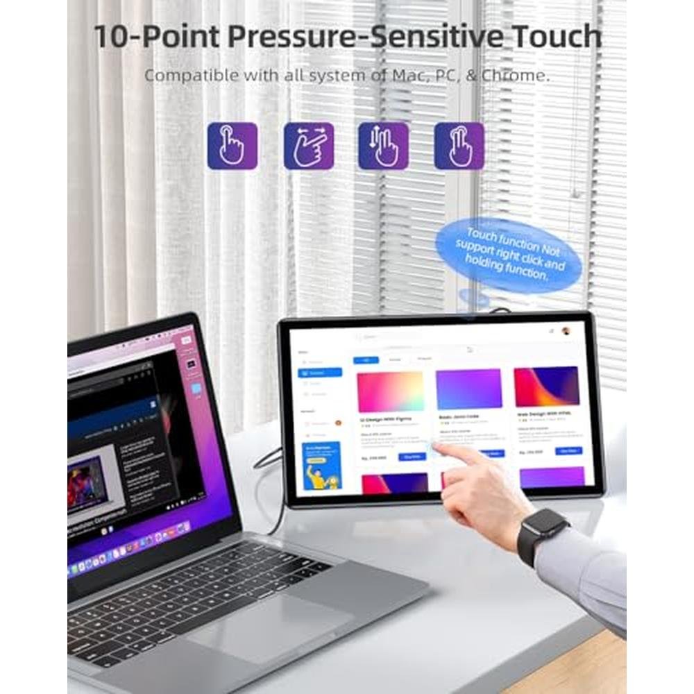 UPERFECT Y Portable Monitor: 15.6'' FHD 1080P IPS Screen – Side View