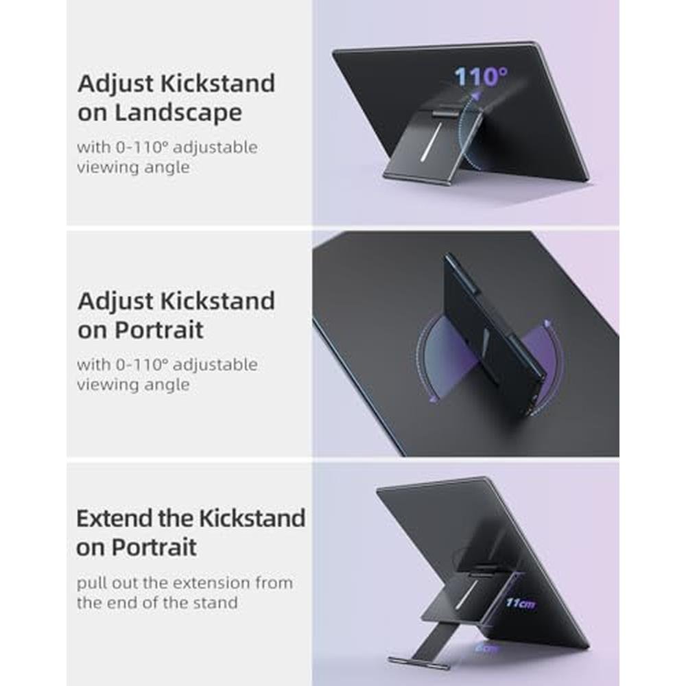 UPERFECT Y Portable Monitor: 15.6'' FHD 1080P IPS Screen – Close-up Detail