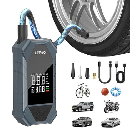 Tire Air: UPFOX Tire Inflator Portable Air Compressor 150PSI – Front View