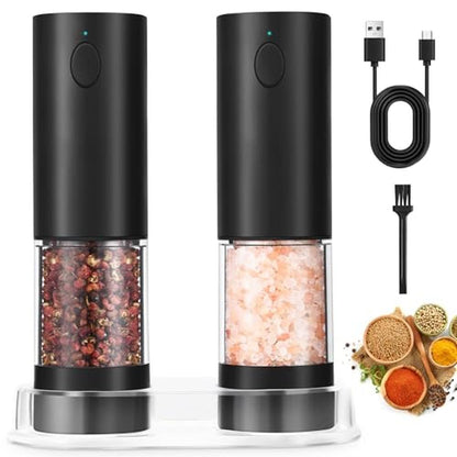 Pepper Upgraded: Electric Salt and Pepper Grinder Set with – Front View
