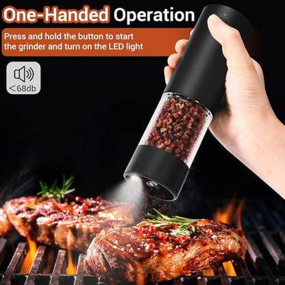 Pepper Upgraded: Electric Salt and Pepper Grinder Set with – Side View