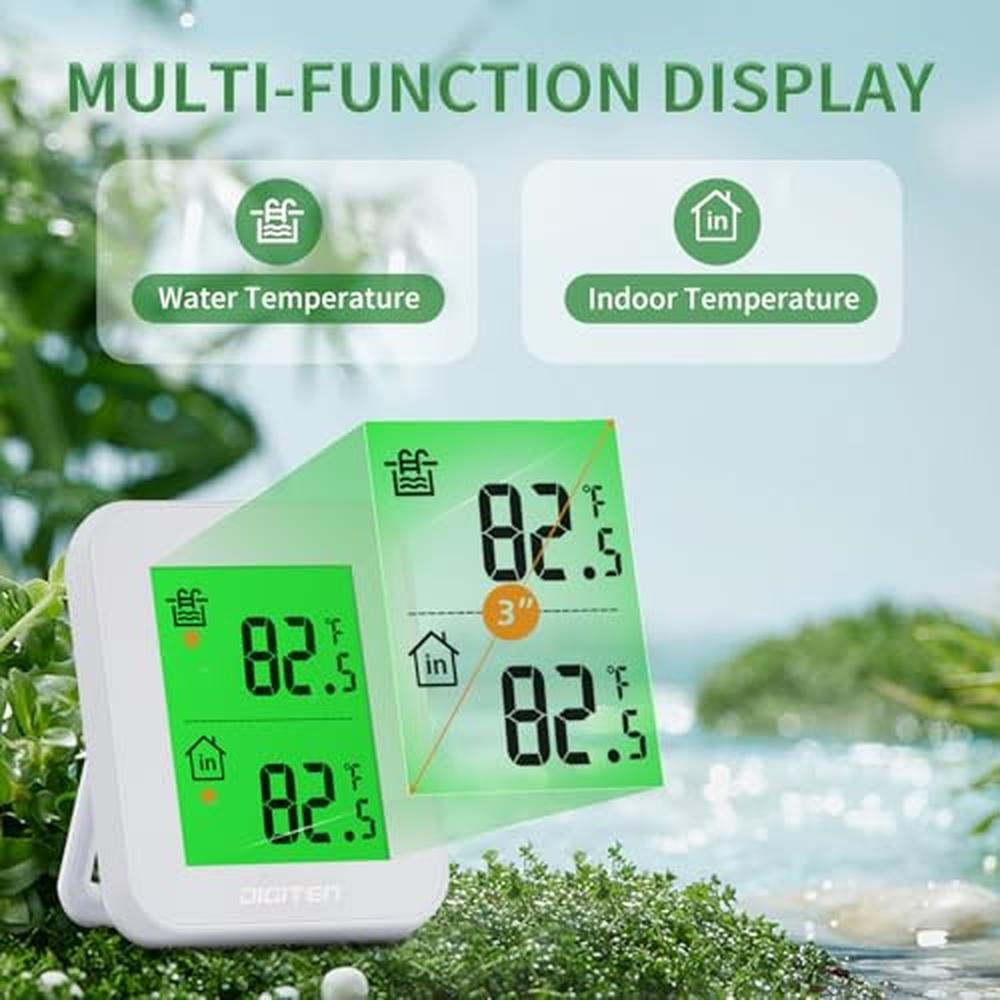 Pool Thermometer: Upgraded Waterproof Wireless Floating – Side View
