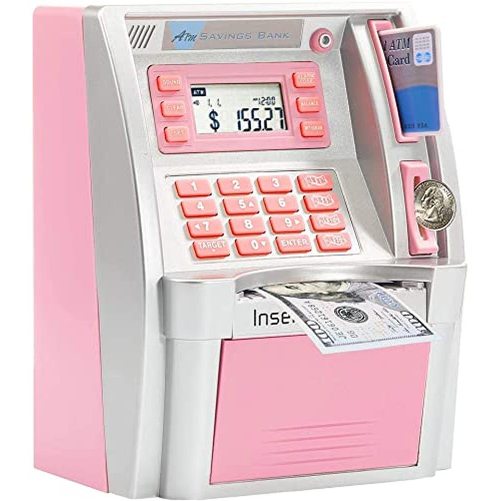 Money Bank: Upgraded Talking ATM Piggy Bank for Kids and – Front View