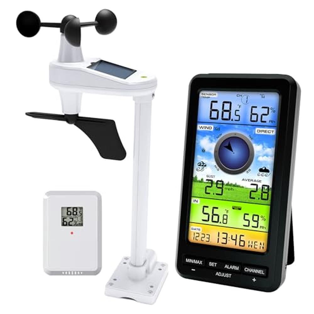 Weather Station: Urageuxy Wireless Indoor Outdoor with – Front View