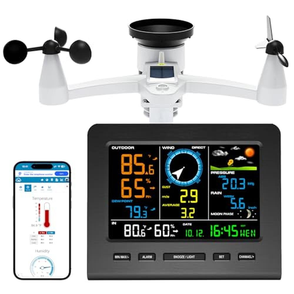 Weather Indoor: Urageuxy WiFi Weather Stations Wireless – Front View