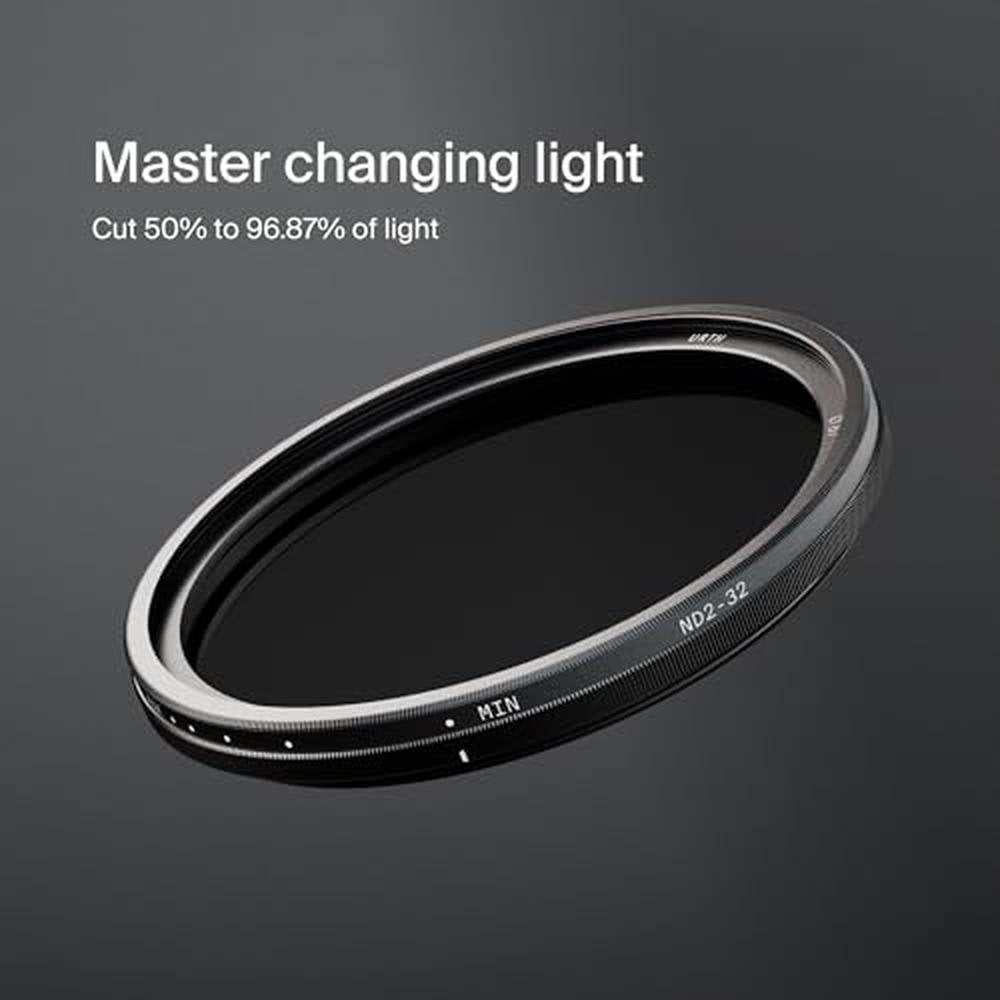 Urth 40.5mm ND2-32 Variable ND Lens Filter (Plus) 1-5 Stop – Side View