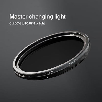 Urth 40.5mm ND2-32 Variable ND Lens Filter (Plus) 1-5 Stop – Side View
