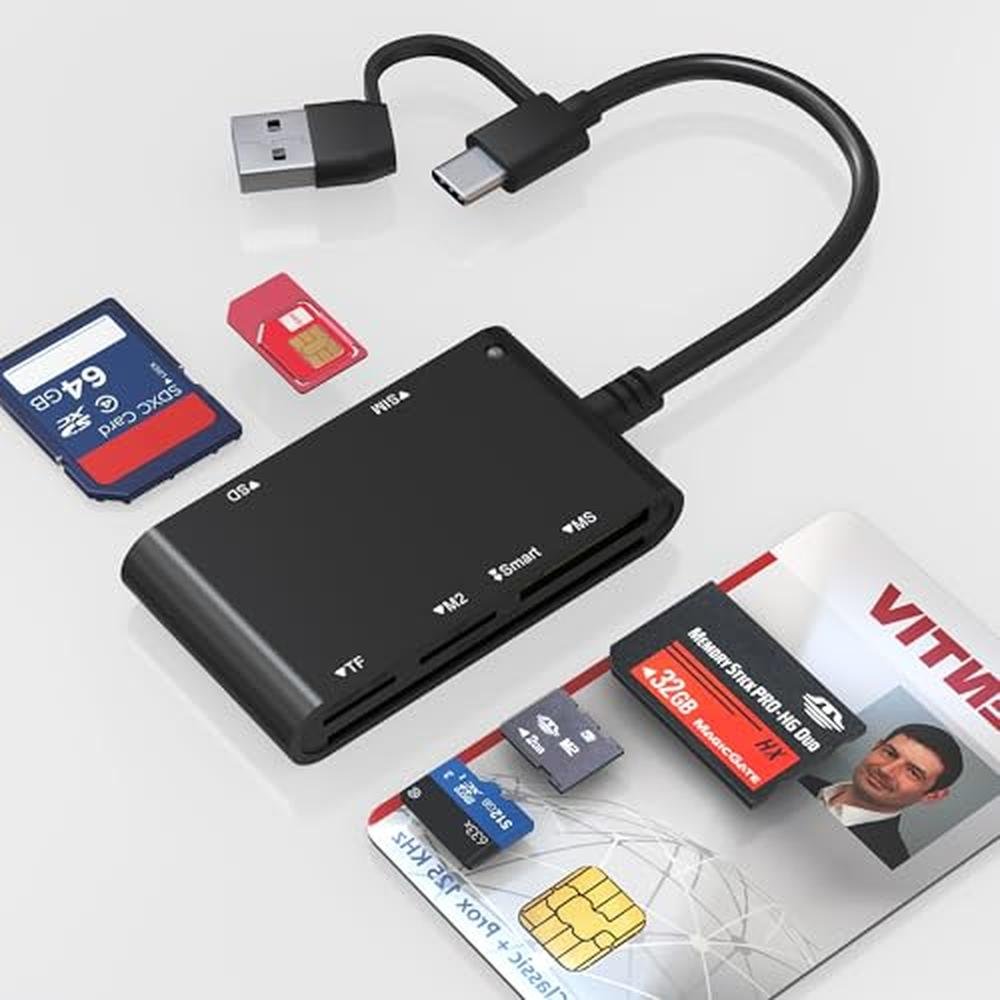 Reader Sim: USB C/A SIM Card Adapter Smart Card Reader – Front View
