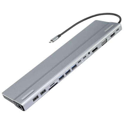 Docking Station: 15-in-1 USB C Docking Station for Laptops – Front View
