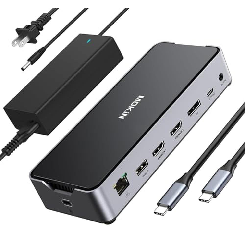 Docking Station: Premium USB C Dock 3 Monitors Laptop – Front View
