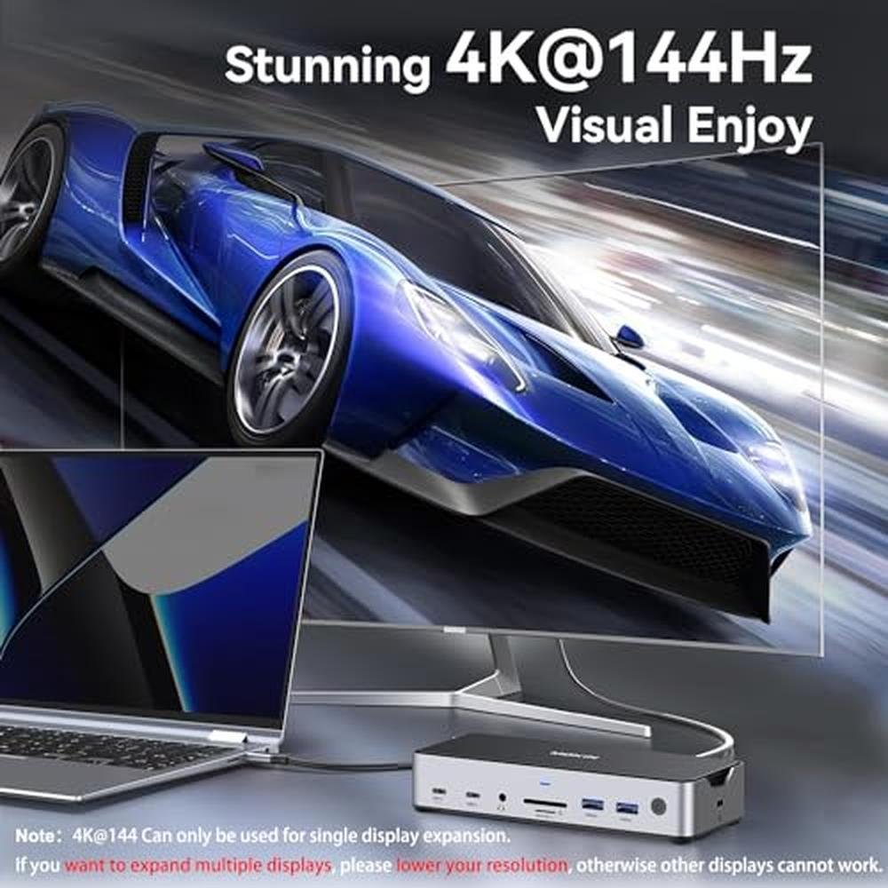 Docking Station: Premium USB C Dock 3 Monitors Laptop – Close-up Detail