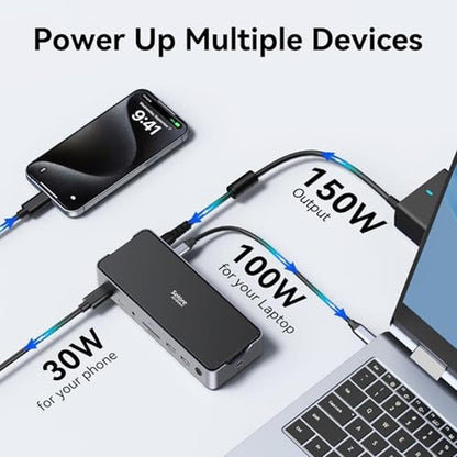 Docking Station: Premium USB C Laptop Dock with 3 Monitors – Close-up Detail
