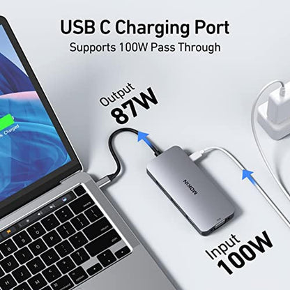 Docking Station: USB C 8-in-1 Hub with Dual DisplayPort – Close-up Detail