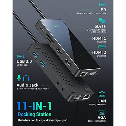 Docking Station: IVIIN Quadruple Display Laptop Docking – Side View