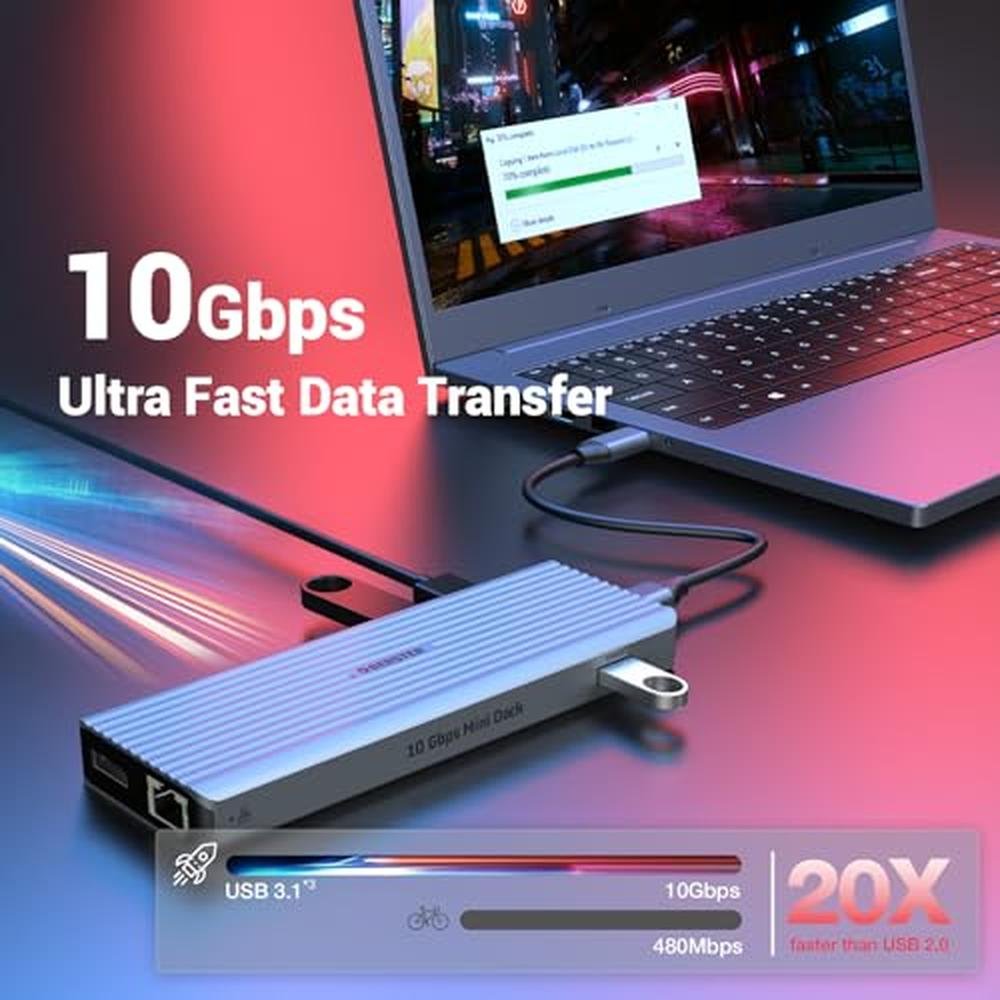 Dual Docking Station: Oberster USB-C Hub with Dual 4K 60Hz – Close-up Detail