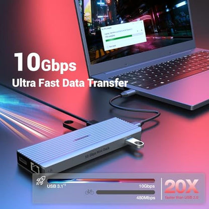 Dual Docking Station: Oberster USB-C Hub with Dual 4K 60Hz – Close-up Detail