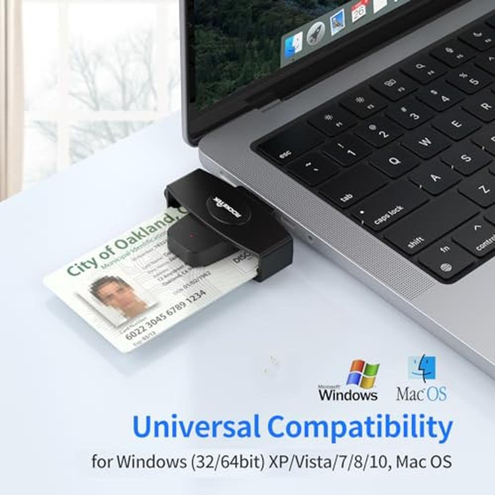 CAC Reader: USB C DOD Military Smart Card Reader and SIM – Close-up Detail