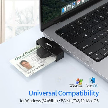 CAC Reader: USB C DOD Military Smart Card Reader and SIM – Close-up Detail
