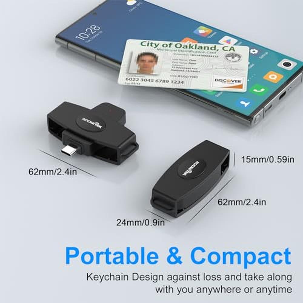 CAC Reader: USB C DOD Military Smart Card Reader and SIM – Packaging