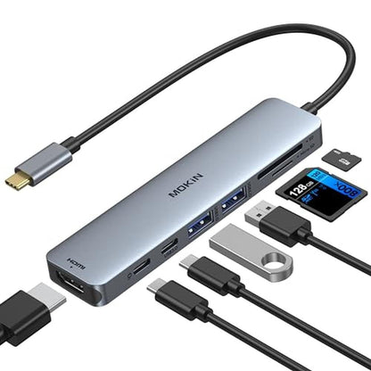 Macbook Air Accessories: Mokin 7-in-1 USB-C Hub with HDMI – Front View