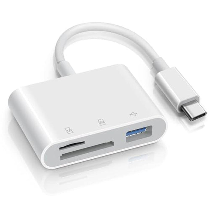 Reader for iPad: 3-in-1 USB C SD Card Reader with – Front View