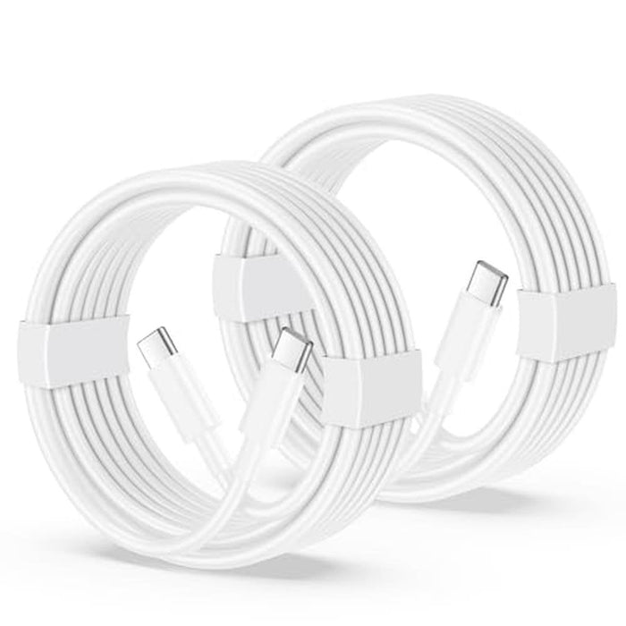 USB C to USB C Cable 6ft: JUNVANG 2-Pack 60W Fast Charging – Front View