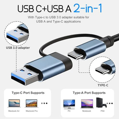 Hub Multiport: Grey 7-in-1 USB Hub 3.0 with Multiport – Close-up Detail