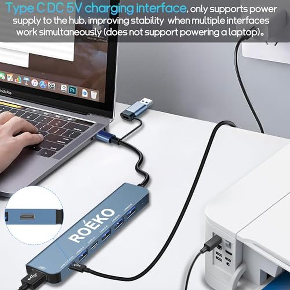 Hub Multiport: Grey 7-in-1 USB Hub 3.0 with Multiport – Packaging