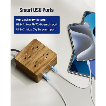USB Power Strip Surge Protector – In Use