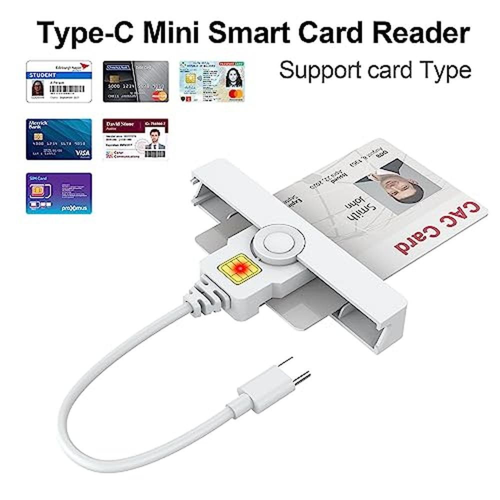 CAC Reader: USB Smartfold Type C CAC Reader – Side View