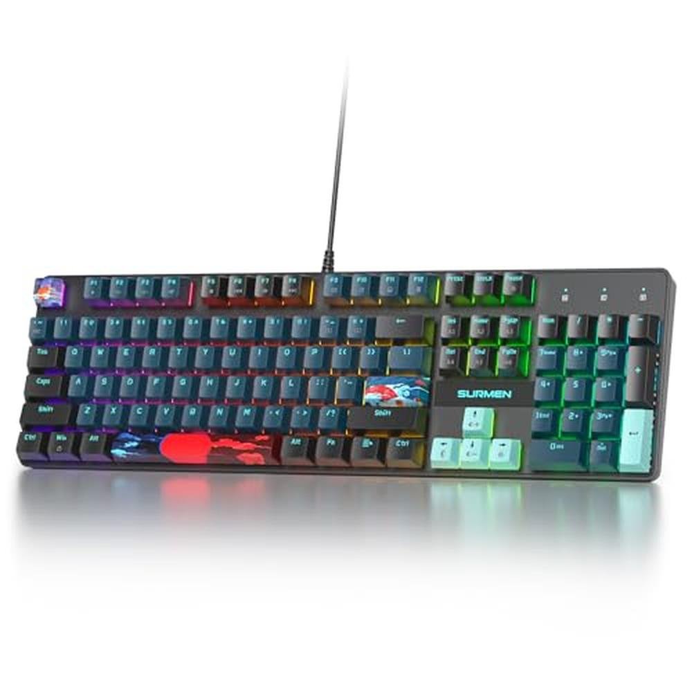 Ussixchare Full Size Mechanical Keyboard – Side View