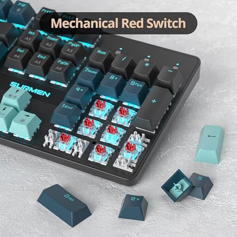 Ussixchare Full Size Mechanical Keyboard – In Use