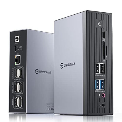 UtechSmart Monitor: UtechSmart 3 Monitor 18 in 1 Docking – Front View