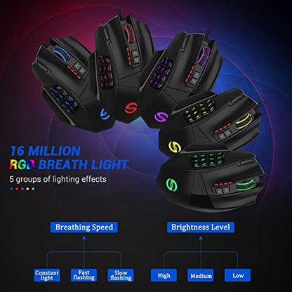 Gaming Mouse: Utechsmart Venus RGB Wired 16400 DPI High – Side View