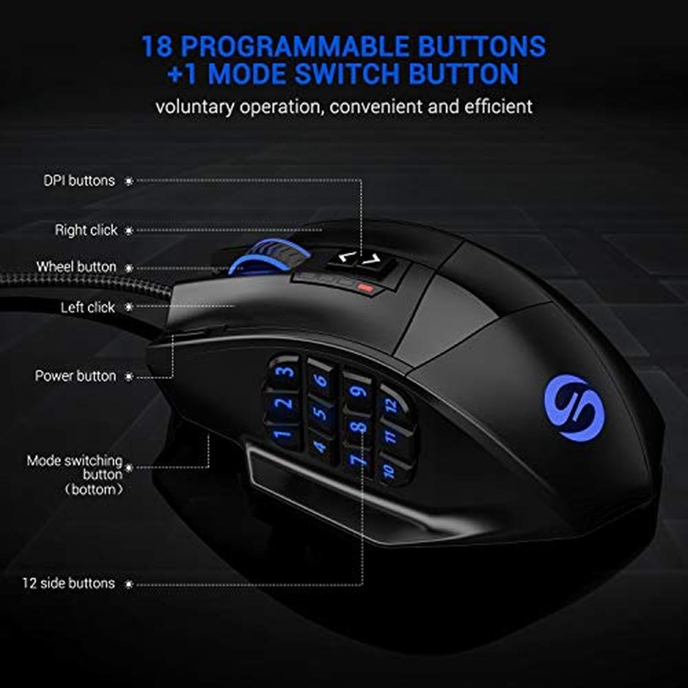 Gaming Mouse: Utechsmart Venus RGB Wired 16400 DPI High – In Use