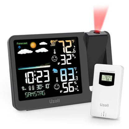 Clock Projection: Uzoli EM3539A Projection Alarm Clock – Front View