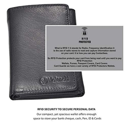 VALENCHI-RFID Genuine Leather Trifold Wallet with Flap for – Packaging