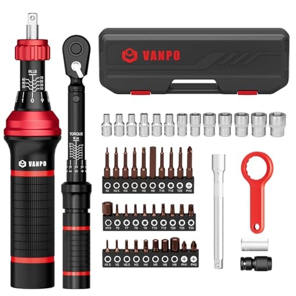 VANPO 49-Pc Torque Screwdriver & Wrench Set – Front View