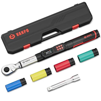 VANPO Digital Torque Wrench 1/2 Drive Set (7.38-147.5 – Front View