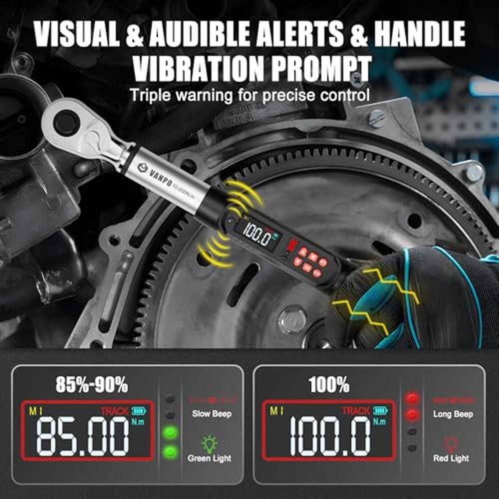 VANPO Digital Torque Wrench 1/2 Drive Set (7.38-147.5 – Close-up Detail